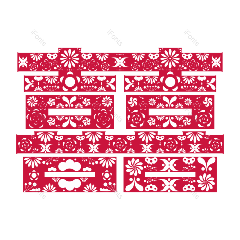 花纹图片,婚礼元素,传统PNG,剪纸免抠素材